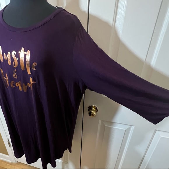 Purple Graphic Tee with Gold Print - Picture 3 of 5